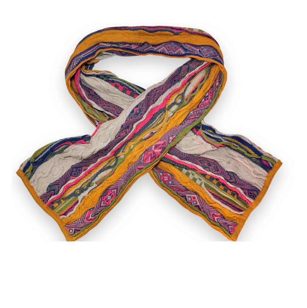 Aklanda Australia 100% Merino Wool 3D Textured Knit Scarf Coogi Style